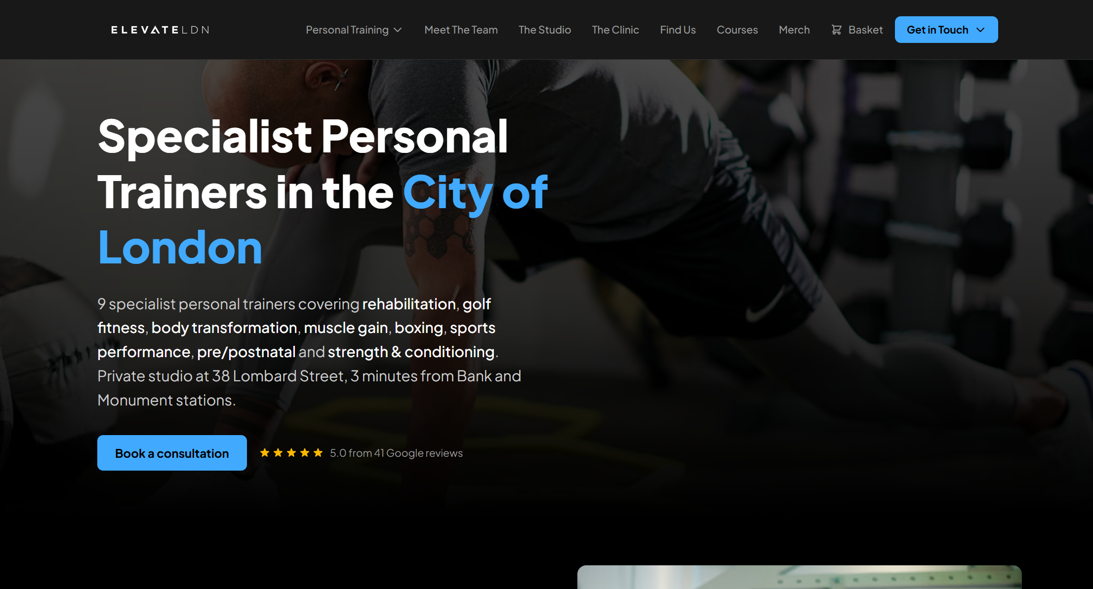 Elevate LDN homepage